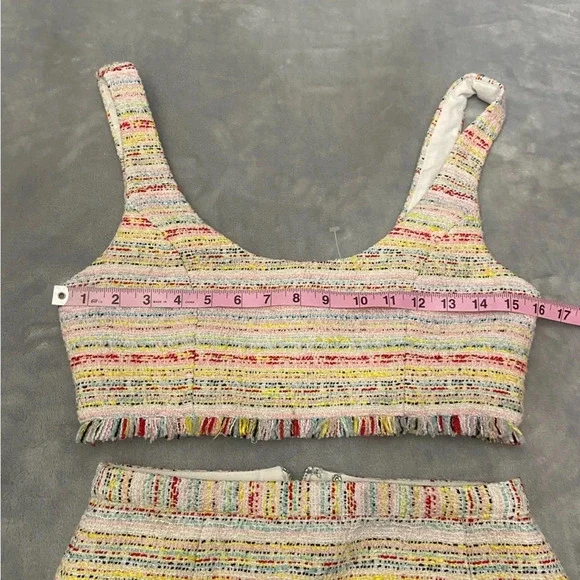 NBD Shawna Tweed Crop Top & Blair Mini Skirt Set in Pastel 27014 - Picture 4 of 12